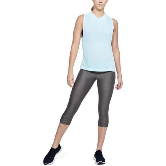 Under Armour Womens HeatGear Armour Capri Leggings, Gray, SIZE XS - Picture 3 of 3